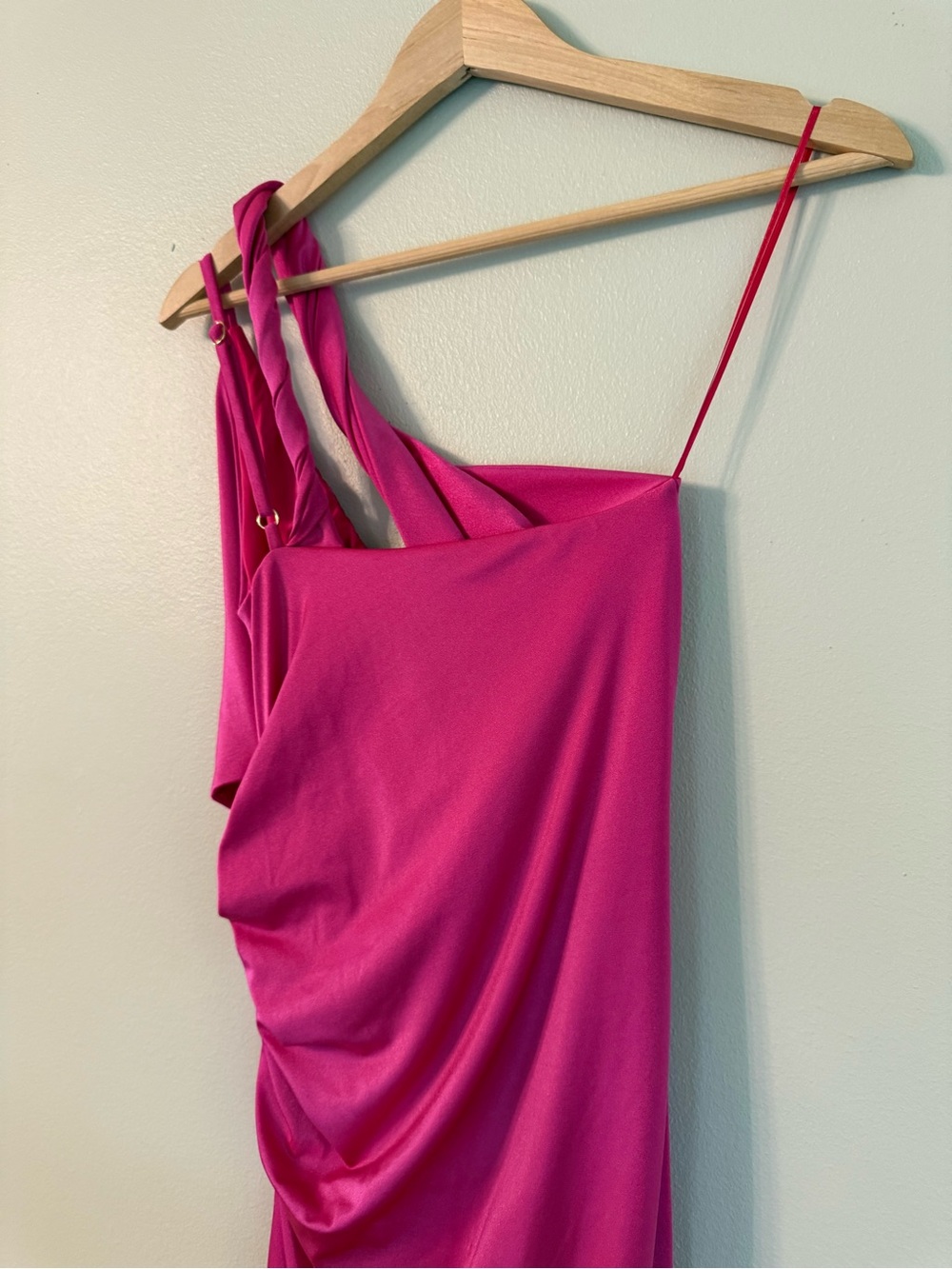 Baobab Lia One Shoulder Cutout Maxi Dress Fuchsia Pink M - Picture 7 of 9